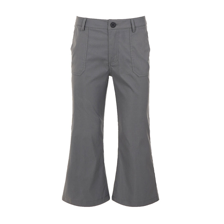 Damen Verkürzte ausgestellte Stretch-Hose mit aufgesetzten Taschen – Avélisse