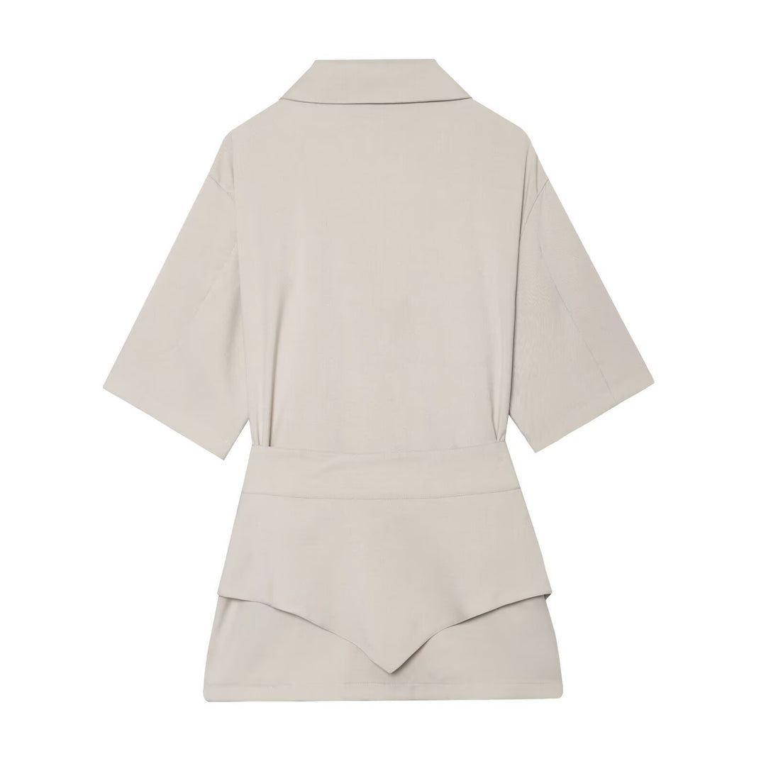 Damen Kurzblazer mit Taillengürtel und asymmetrischer Lagenfront Echo Archiv