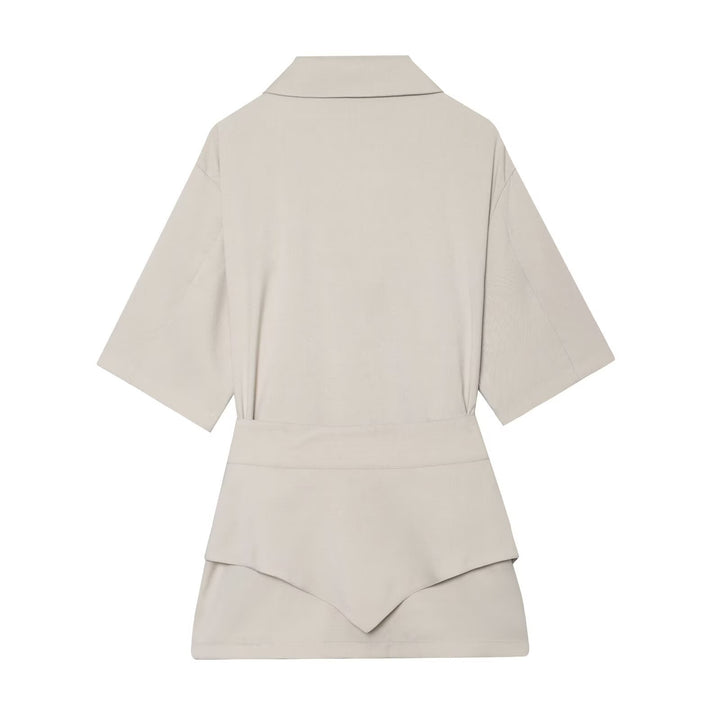 Damen Kurzblazer mit Taillengürtel und asymmetrischer Lagenfront Echo Archiv