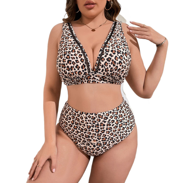 Damen Hochtaillierter Bikini mit modischem Leomuster Echo Archiv