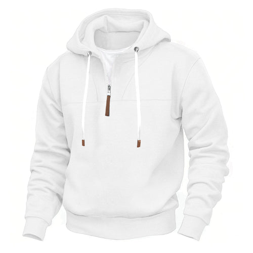 Herren lässiger Kapuzenpullover mit halbem Reißverschluss und modischen Akzenten Echoarchiv