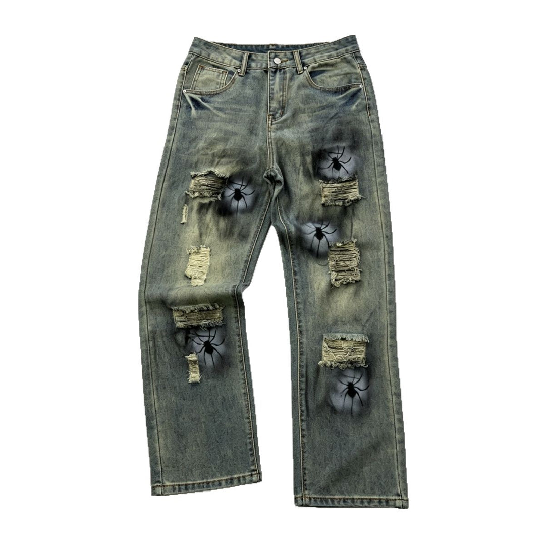 Herren Lässige Ripped Baggy-Jeans Echoarchiv