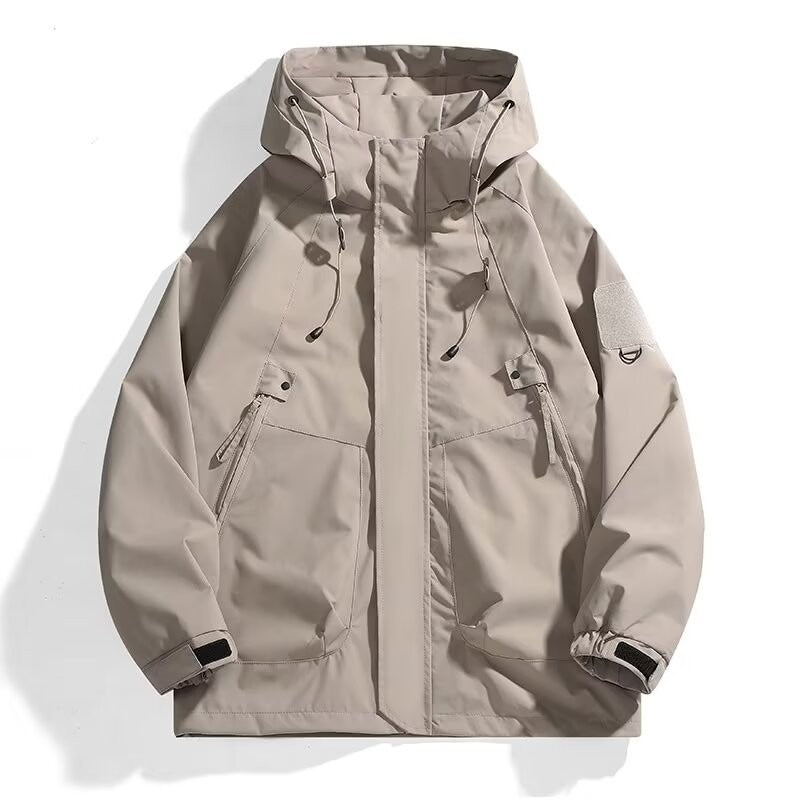 Herren Urbaner Utility-Softshellparka mit Kordelzug, Velcro-Ärmeln und verdeckten Reißverschlüssen Echo Archiv
