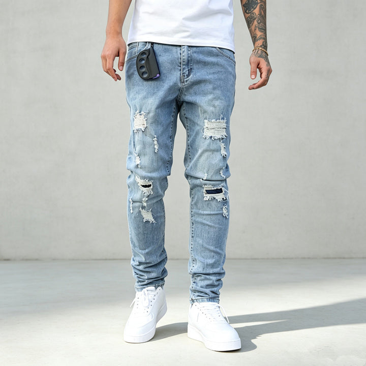 Herren Modische Ripped Denim Pants Echoarchiv