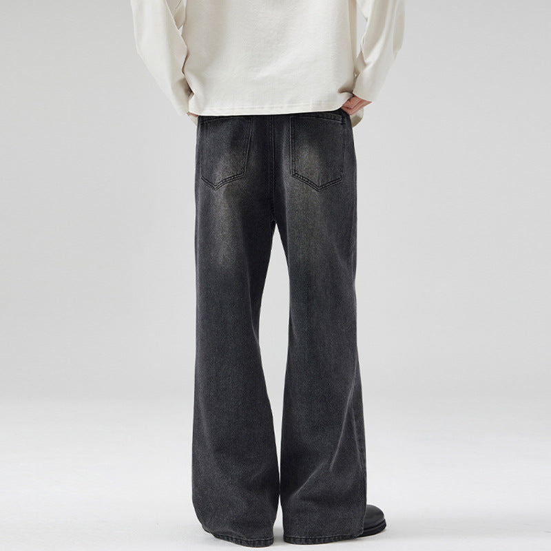 Herren Weite Denim-Jeans im Retro-Workwear-Look mit markanten Whisker- und Faltenakzenten Echo Archiv