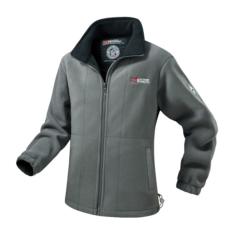 Herren Robuste Trekking-Fleecejacke mit hohem Stehkragen, durchgehendem Reißverschluss & praktischen Eingrifftaschen Echoarchiv