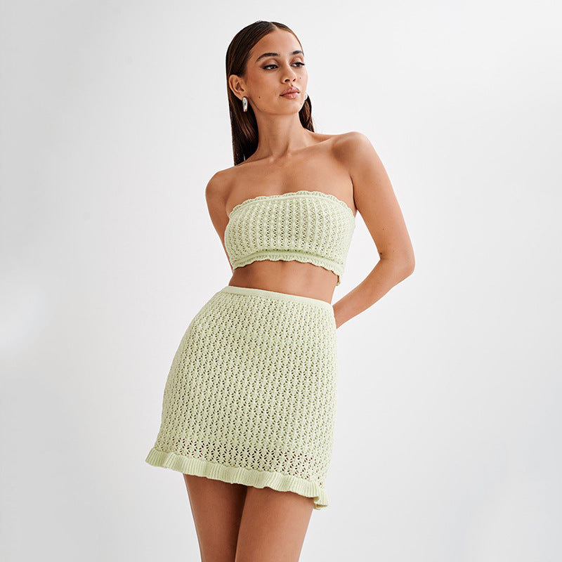 Damen elegantes Häkelkleid mit tiefem Ausschnitt Echo Archiv