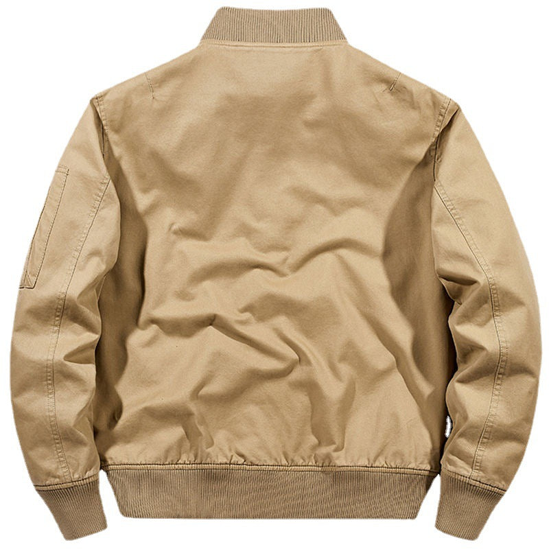 Herren Robust verarbeitete Canvas‑Bomberjacke mit Rippbündchen, Pattentaschen und Ärmelfach Echo Archiv