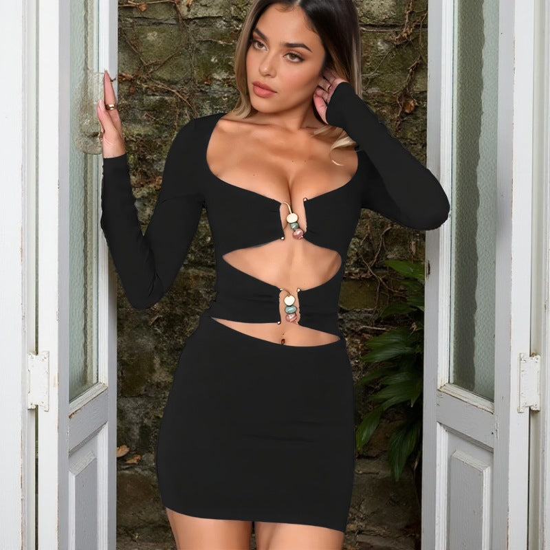 Damen figurbetontes Minikleid mit stilvollen Cut-Outs und eleganten Dekorelementen Echo Archiv