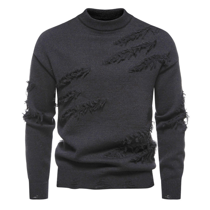 Herren modischer Rollkragenpullover mit distressed Details Echoarchiv
