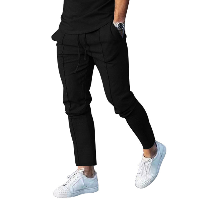 Herren stylische Freizeithose mit verstellbarem Kordelzug und seitlichen Eingrifftaschen Echoarchiv