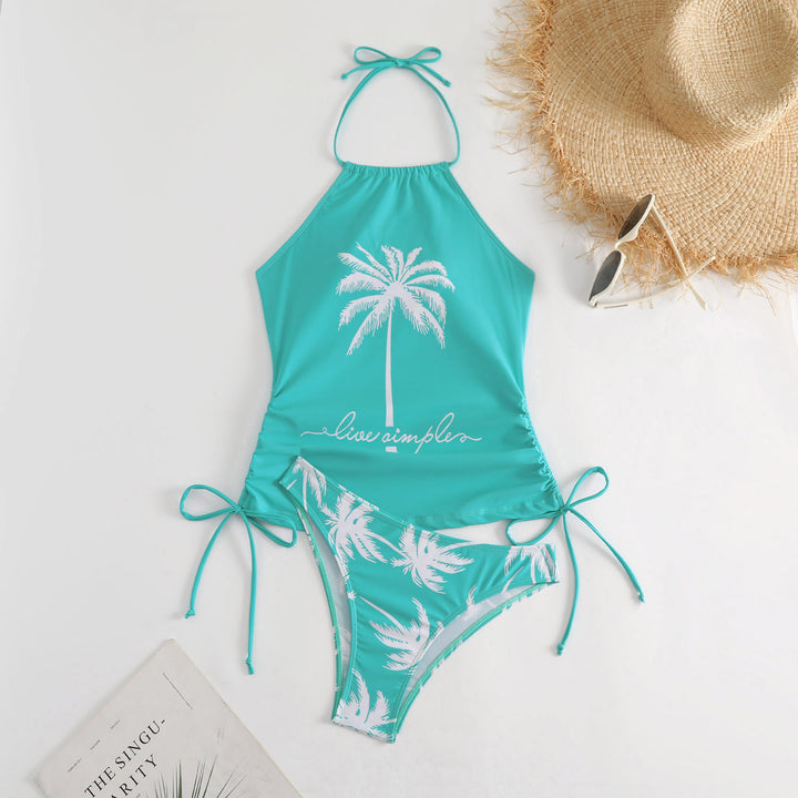 Damen trendiger Bikiniset mit Palmen-Motiv Echo Archiv