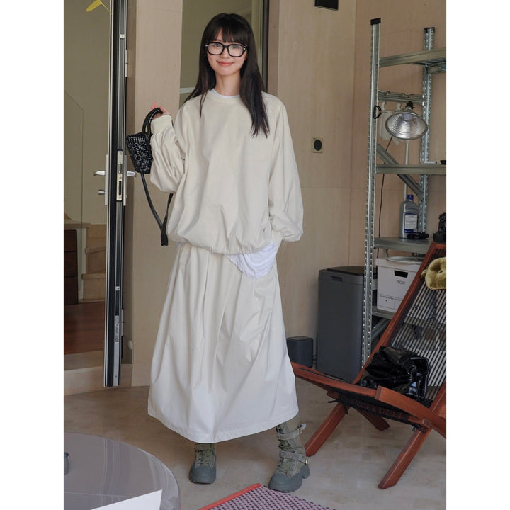 Damen Oversize Regen- und Windpullover mit wasserabweisender Oberfläche und elastischem Saum Echoarchiv