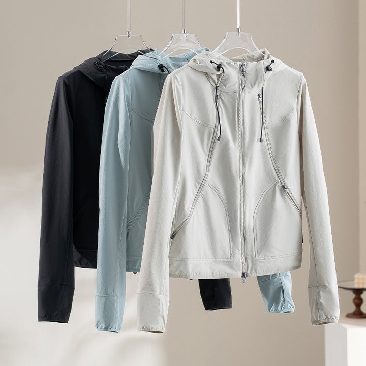 Damen Leichte Softshell-Outdoorjacke mit Kapuze und Zwei-Wege-Reißverschluss Echoarchiv