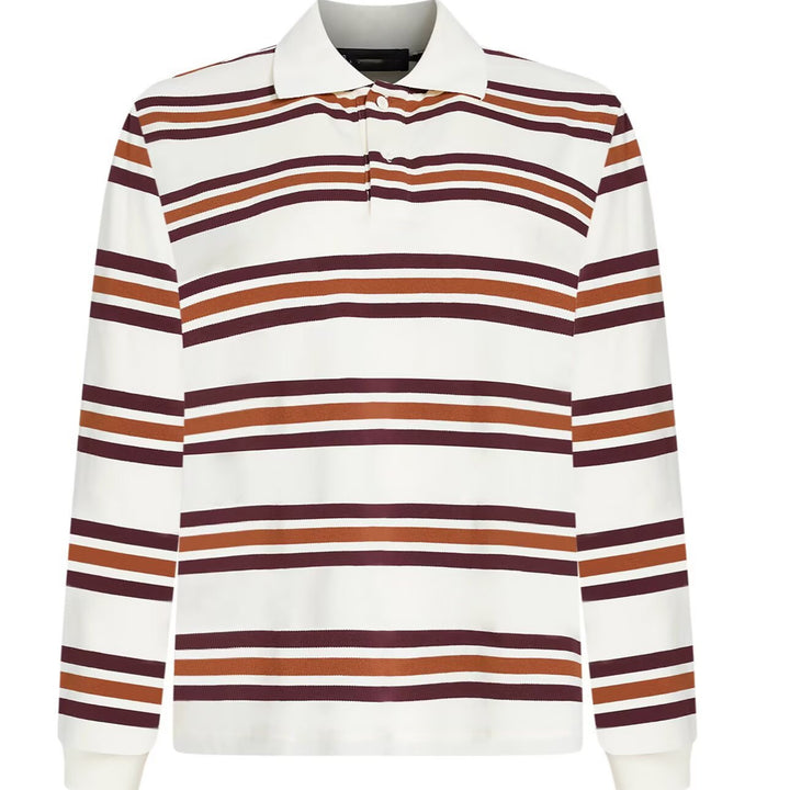 Damen Gestreiftes Rugby-Polo-Shirt im Oversize-Schnitt mit Holzknopfdetails Echoarchiv