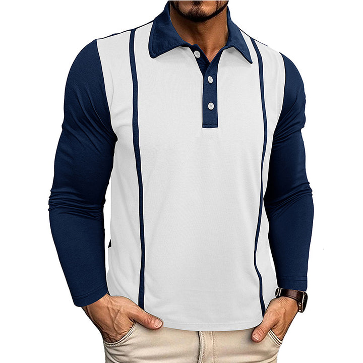 Herren Poloshirt mit langen Ärmeln und sportlichem Design Echoarchiv