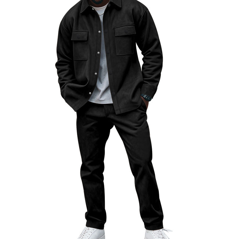 Herren lässiges Hemd- und Hose-Set aus weichem Material mit praktischen Taschen Echoarchiv