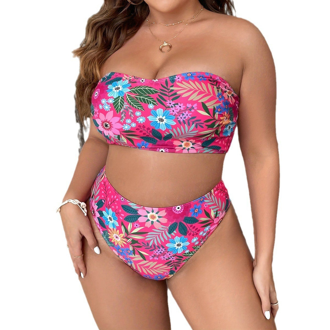 Damen Bandeau-Bikini mit floralem Design und hohem Bundeschnitt Echo Archiv