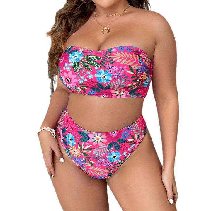 Damen Bandeau-Bikini mit floralem Design und hohem Bundeschnitt Echo Archiv