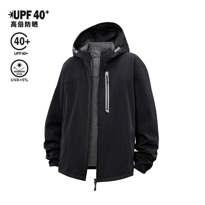 Herren Leichte Atmungsaktive Kapuzen-Outdoorjacke mit Minimalistischem Tech-Lining Echo Archiv