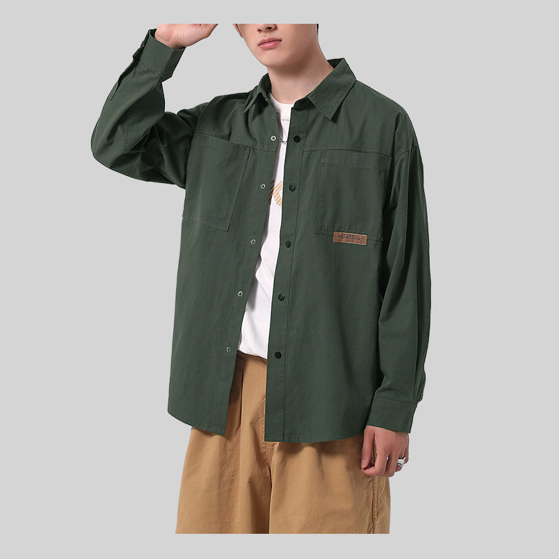 Herren lässige Utility-Hemdjacke mit großen Taschen und strapazierfähigem Baumwollmaterial Echoarchiv
