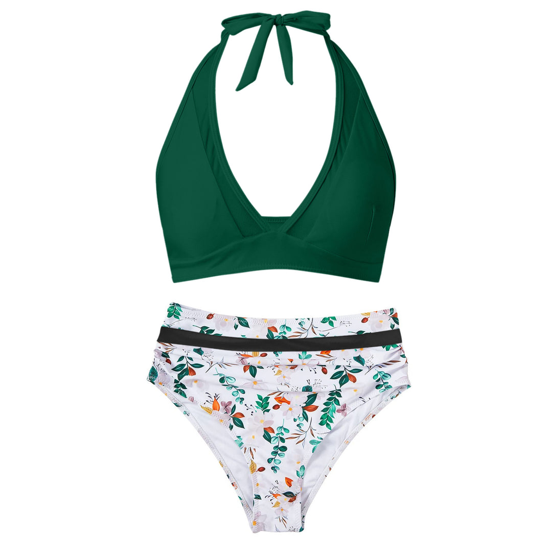 Damen Hochtailliertes Bademoden-Set mit stylischem Haltertop Echo Archiv