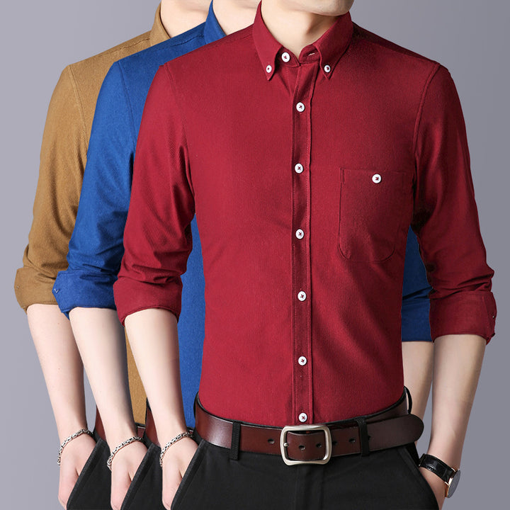 Herren Langarmhemd mit klassischem Button-Down-Kragen Echoarchiv