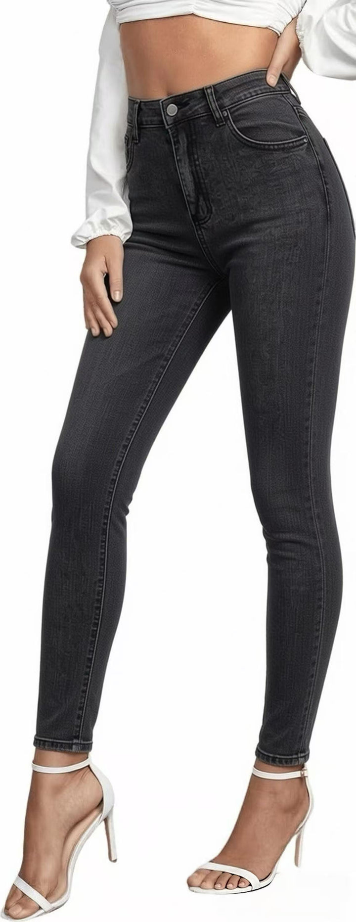 Damen nan hochgeschnittene Skinny-Jeans mit figurformendem Stretch und knöchellanger Passform Echo Archiv