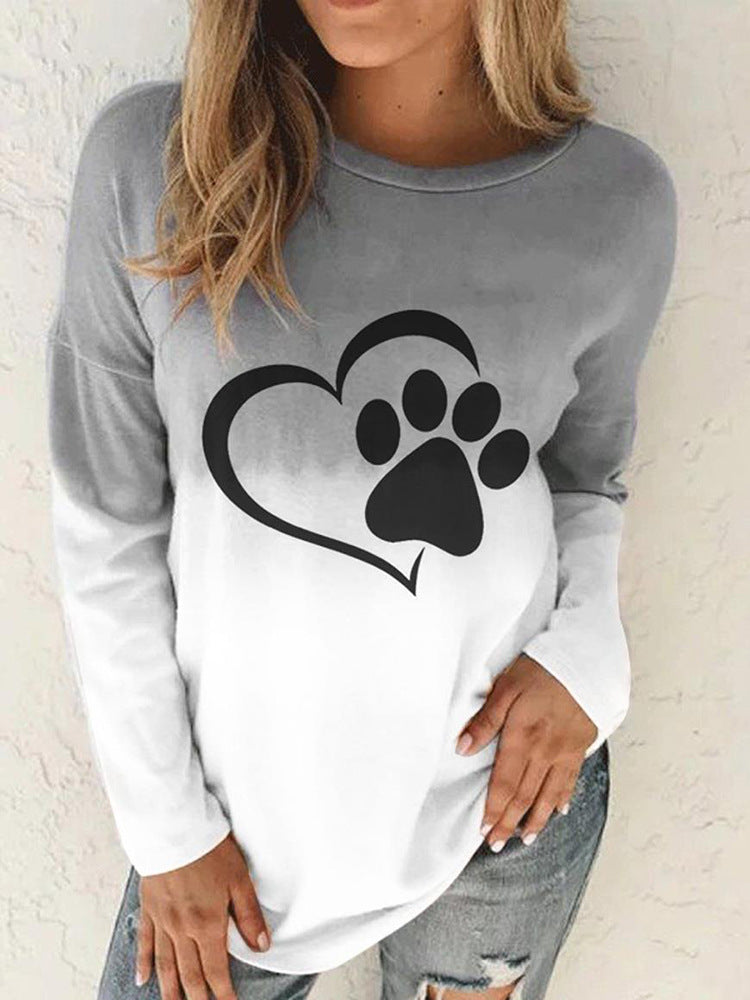 Damen Langärmeliges Oversize-Sweatshirt mit abstraktem Aquarell-Mosaikprint – Avérine