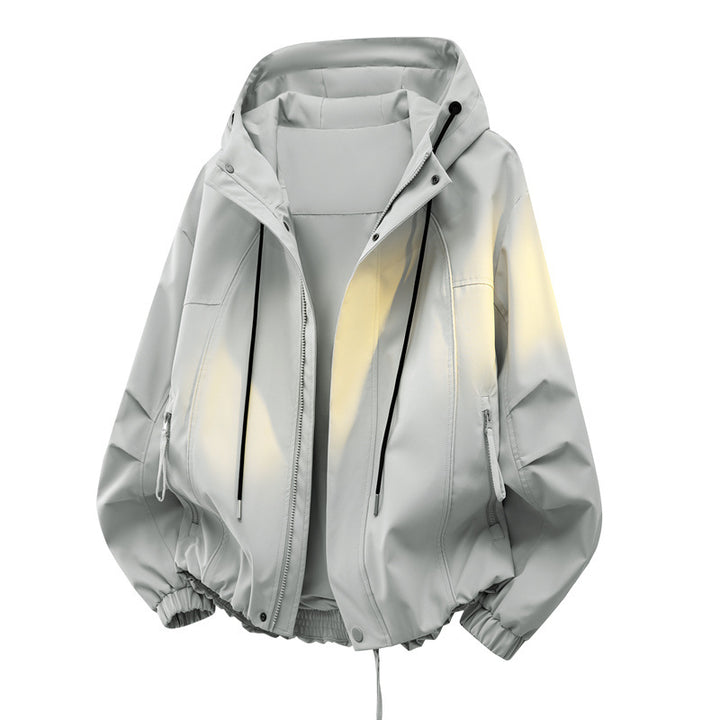 Herren Urbanes Tech-Hoodie mit wetterfester Membran, verdecktem Reißverschluss & elastischem Saum Echoarchiv