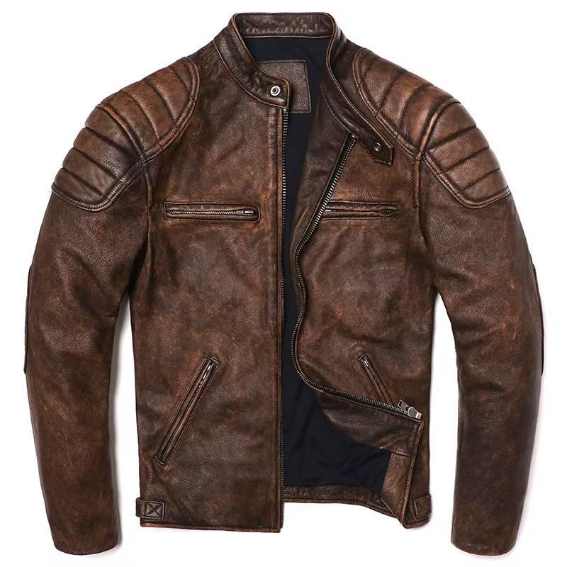 Herren Lederjacke im Fieldjacken-Schnitt mit aufgesetzten Brusttaschen Echoarchiv