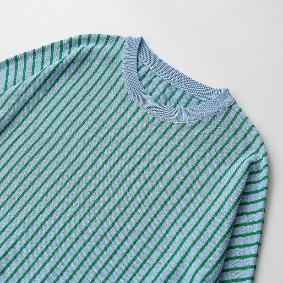 Damen Gestreifter Feinstrickpullover mit kastiger Cropped-Passform Echoarchiv