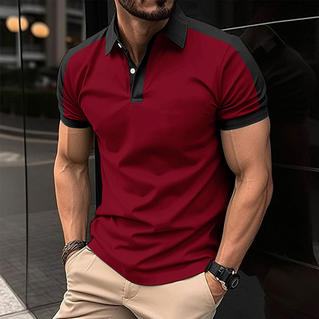 Herren sportliches Kurzarm-Polohemd mit atmungsaktiven Einsätzen und modernem Stehkragen Echoarchiv