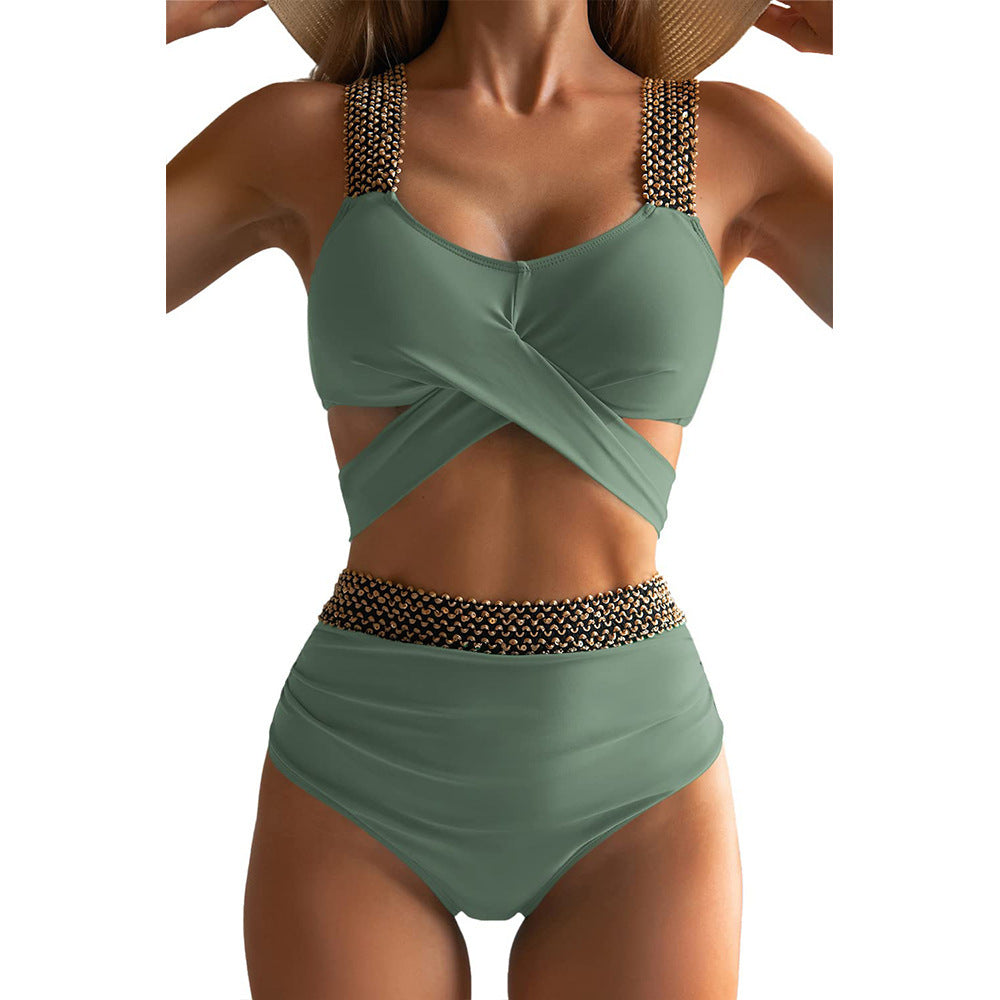 Damen Hochgeschnittener Bikinisuit mit glamourösen Details Echo Archiv