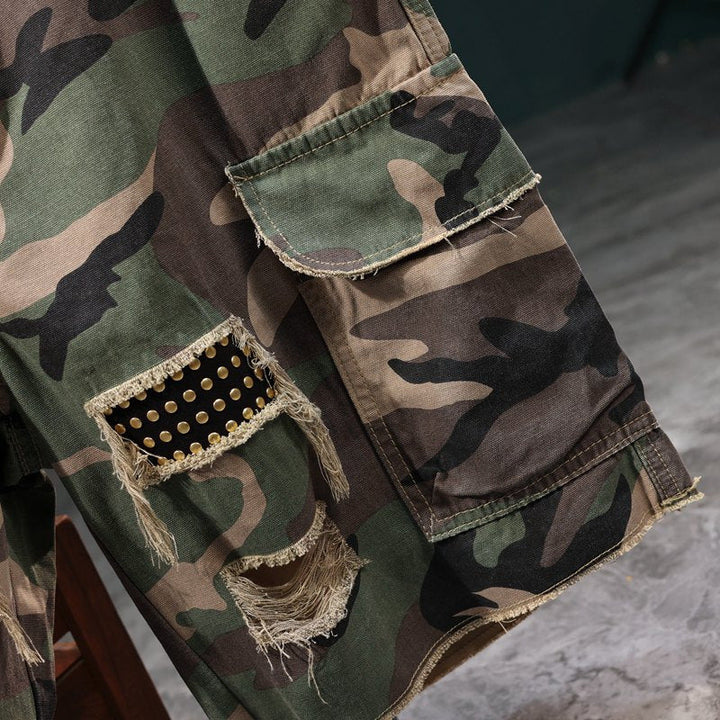 Herren Cargoshorts mit angesagtem Camouflage-Muster und robusten Taschen Echoarchiv