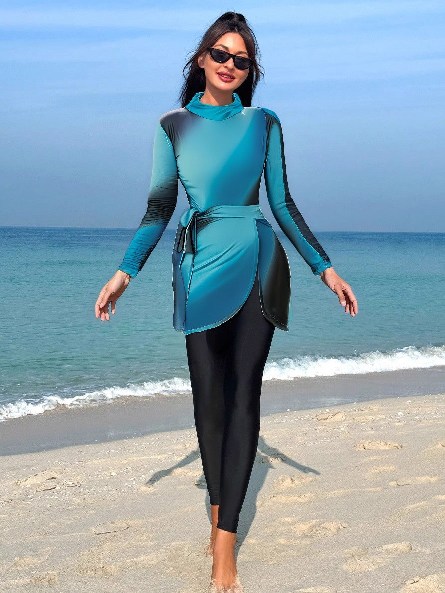 Damen Sportlicher Rashguard mit Wickelrock Echo Archiv