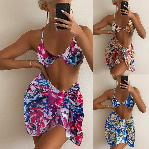 Damen modisches Bikini-Set mit floralem Tuch Echo Archiv
