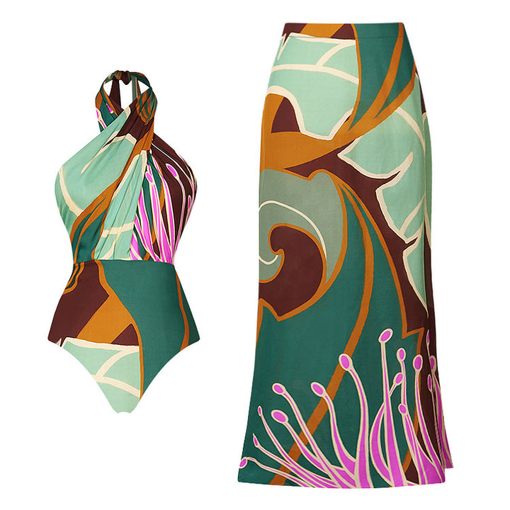 Damen Bunte Designer Badeanzug Echo Archiv