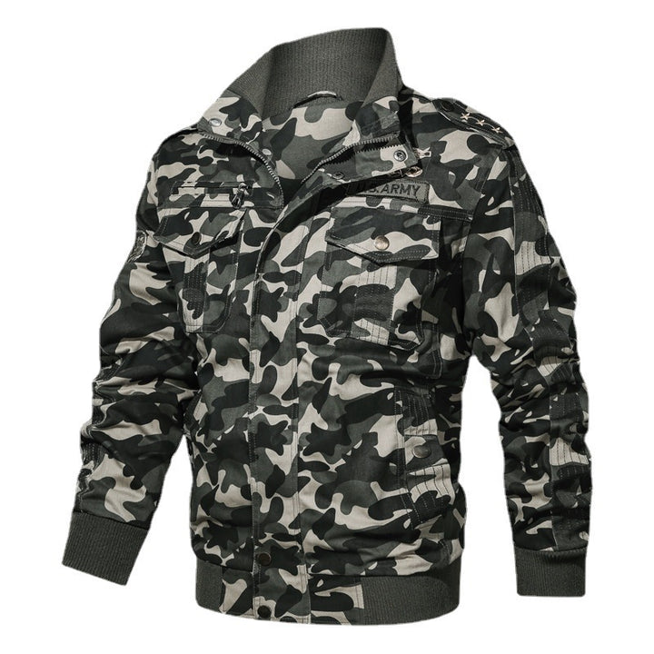 Herren Camouflage-Fieldblouson im Urban-Militärstil mit Rippbündchen und Mehrfach-Taschen Echoarchiv