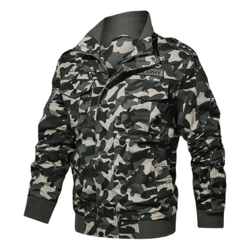 Herren Camouflage-Fieldblouson im Urban-Militärstil mit Rippbündchen und Mehrfach-Taschen Echoarchiv