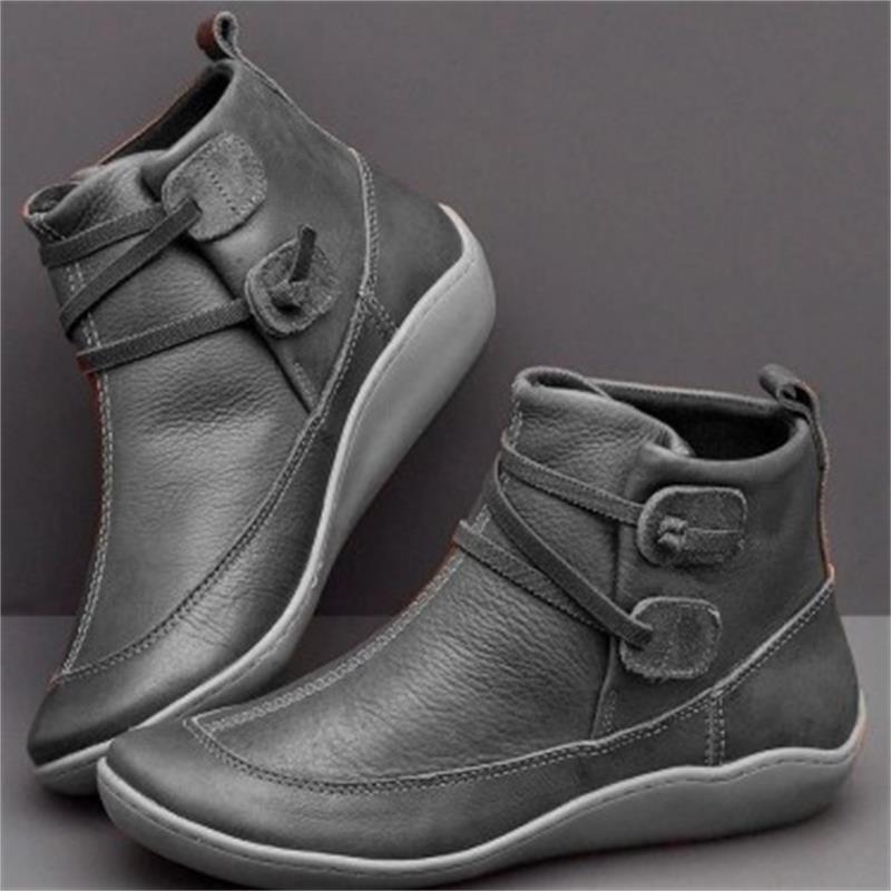 Damen elegante knöchelhohe Komfort-Stiefelette mit doppeltem Riemenverschluss und flexibler Leichtsohle Echo Archiv