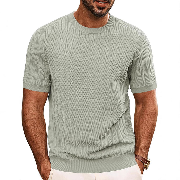 Herren strukturiertes Rundhals T-Shirt Echoarchiv
