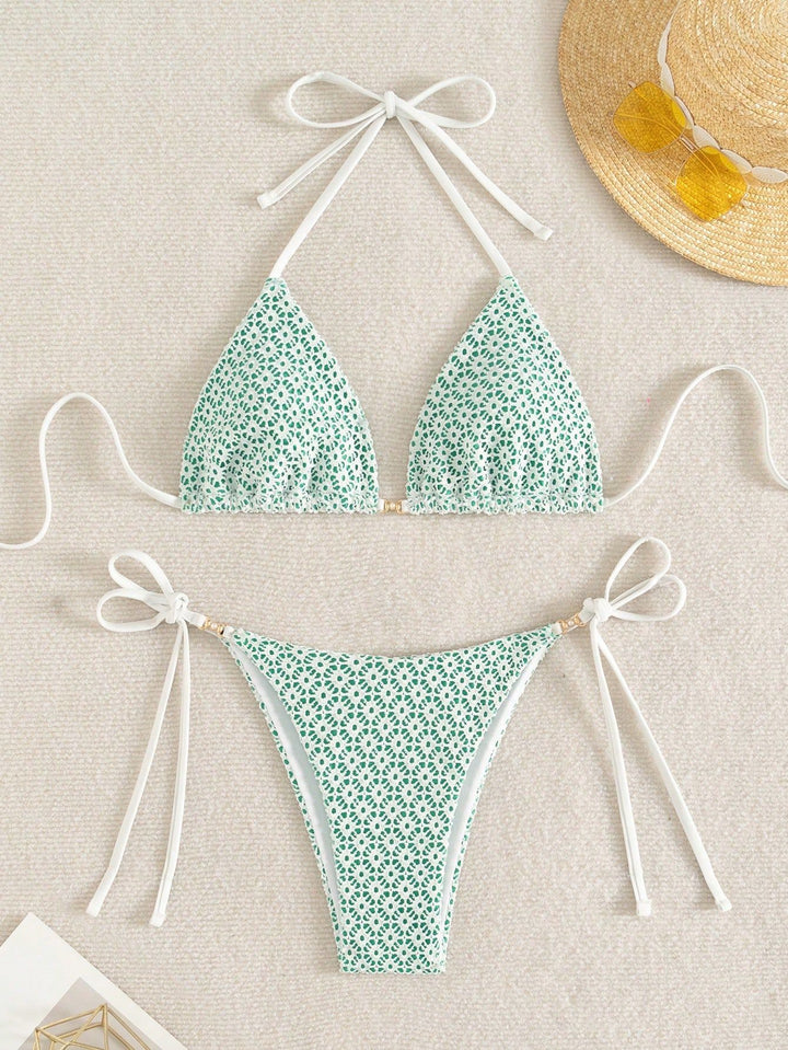 Damen raffinierter Bikinischnitt mit verstellbaren Bindebändern Echo Archiv