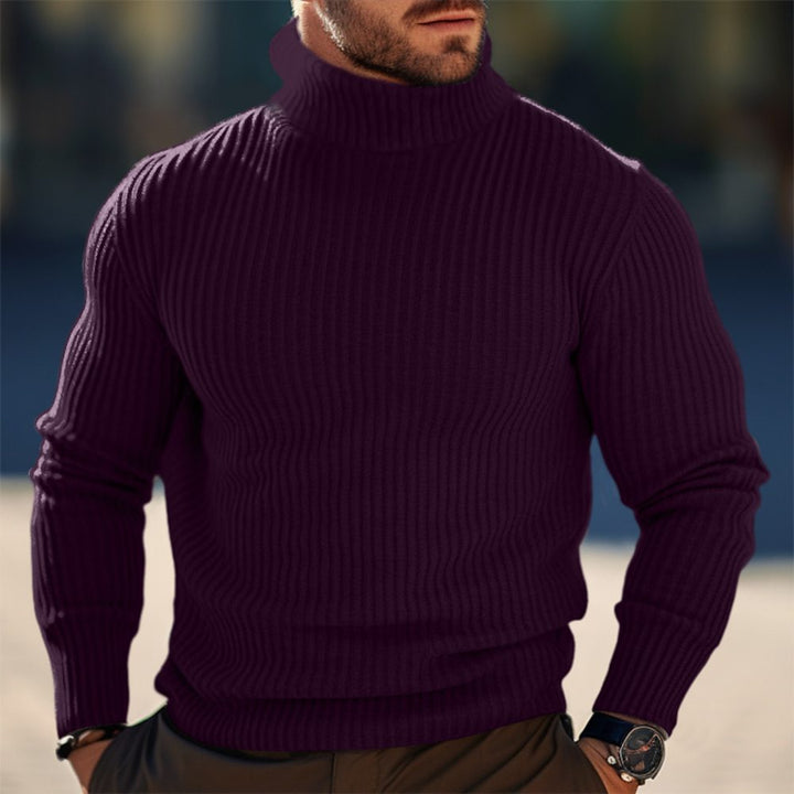 Herren Stehkragen Pullover aus strukturiertem Strick Echoarchiv