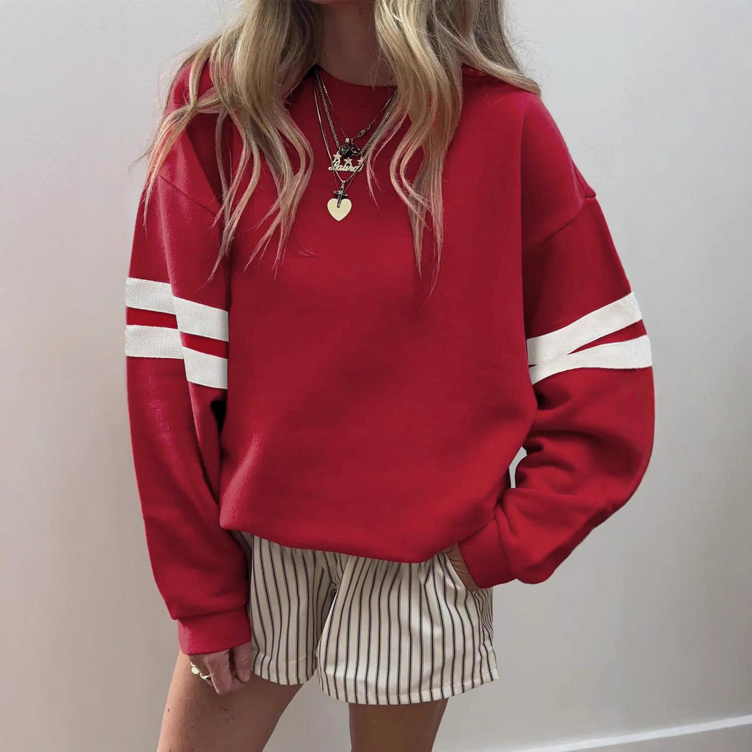 Damen Weit geschnittenes Sweatshirt mit Kontraststreifen an den Ärmeln Echo Archiv