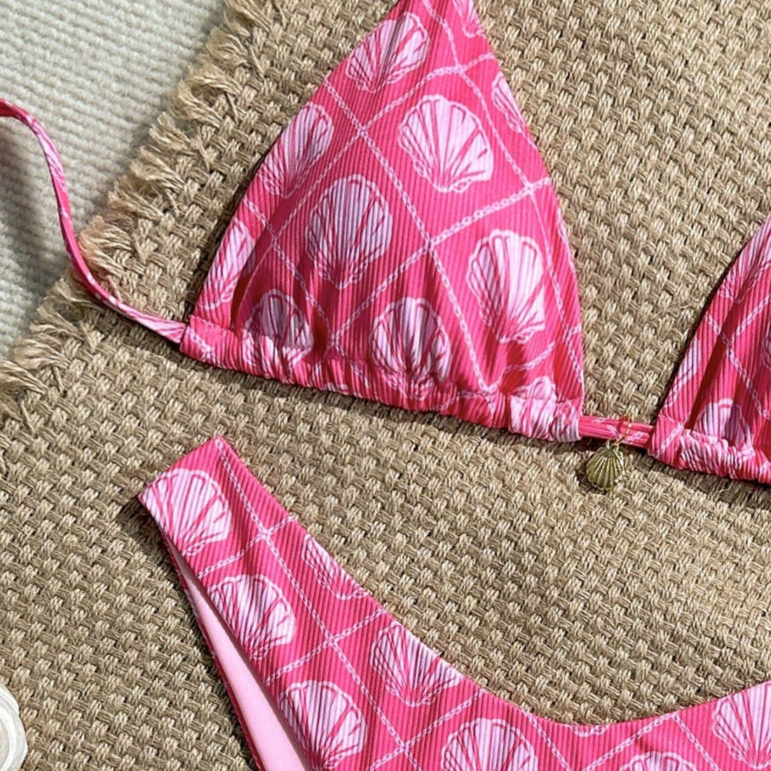 Damen Triangel-Bikini mit maritimem Muschel-Muster – Maréssa