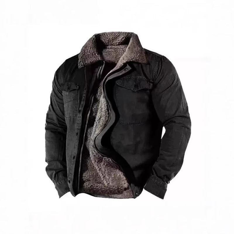 Herren Winterjacke mit warmem Kunstfellfutter und praktischem Knopfverschluss Echoarchiv