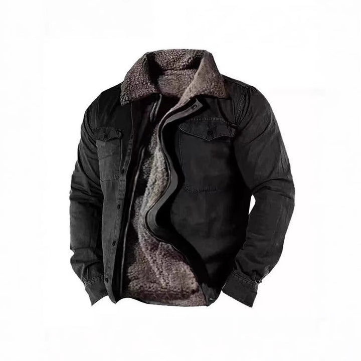 Herren Winterjacke mit warmem Kunstfellfutter und praktischem Knopfverschluss Echoarchiv