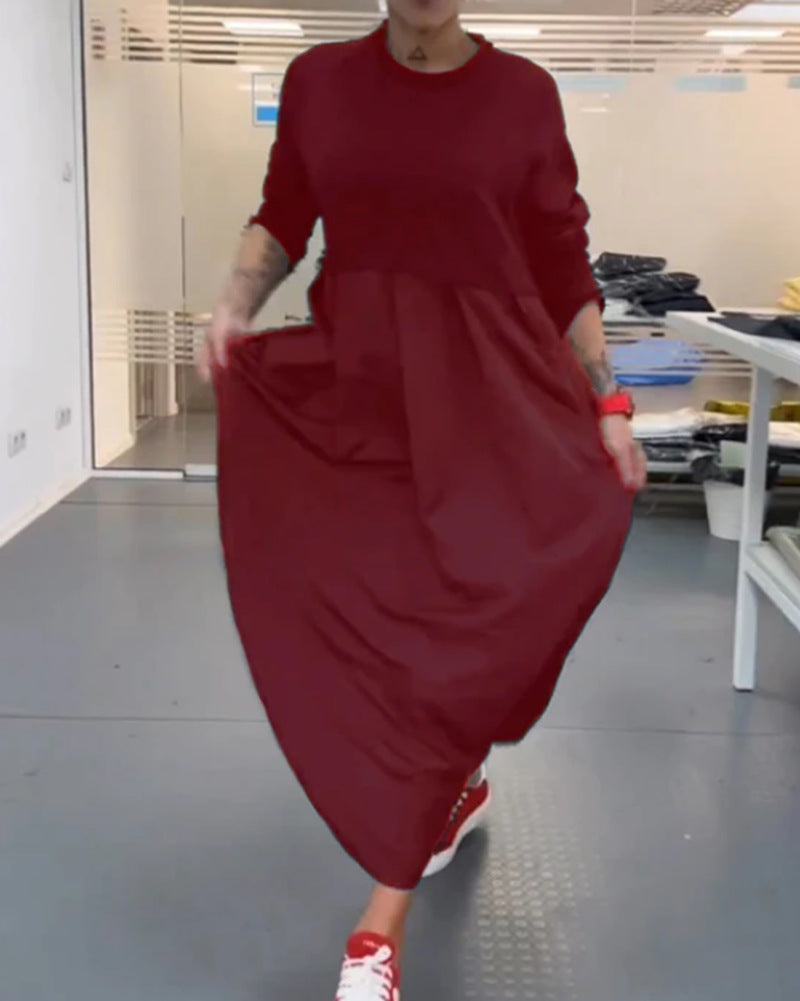 Damen nan Oversize-Maxikleid mit tiefer Passe und seitlichen Eingrifftaschen Echo Archiv