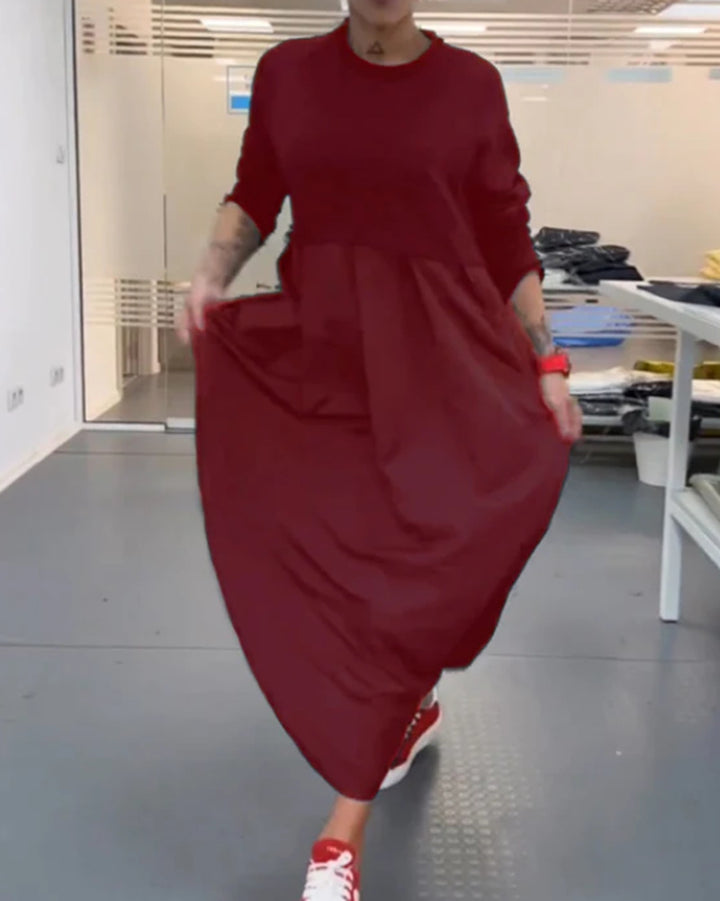 Damen nan Oversize-Maxikleid mit tiefer Passe und seitlichen Eingrifftaschen Echo Archiv